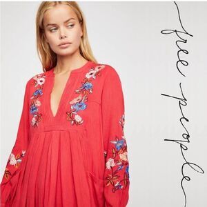 Free People Mia Gauze Embroidered Mini Dress Size Small